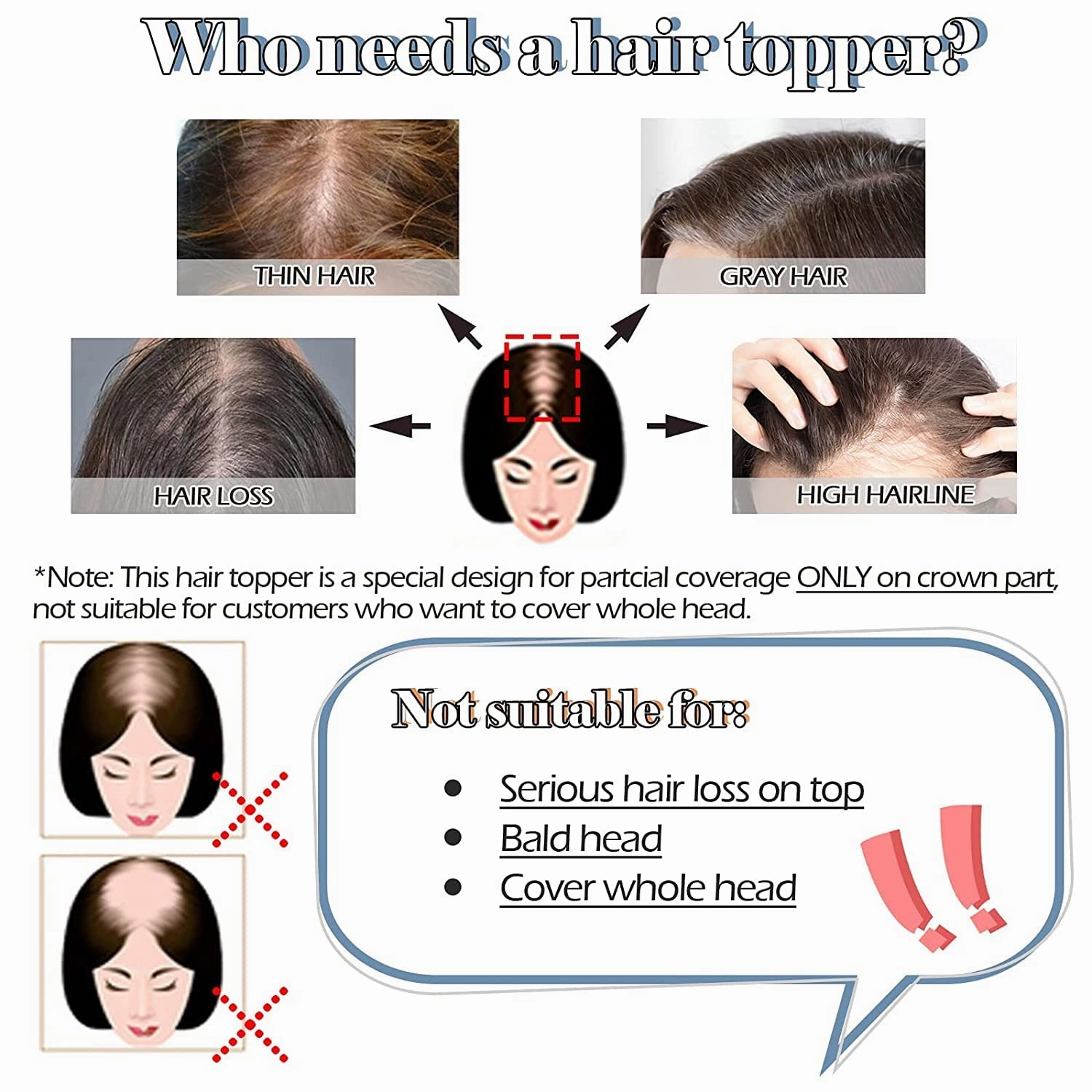 Human Hair Toppers 150% Density Silk Base Clip in Topper Top Hair Pieces For Women with Thinning Hair/Hair Loss Cover Gray Hair Natural Color (8x12, 18)