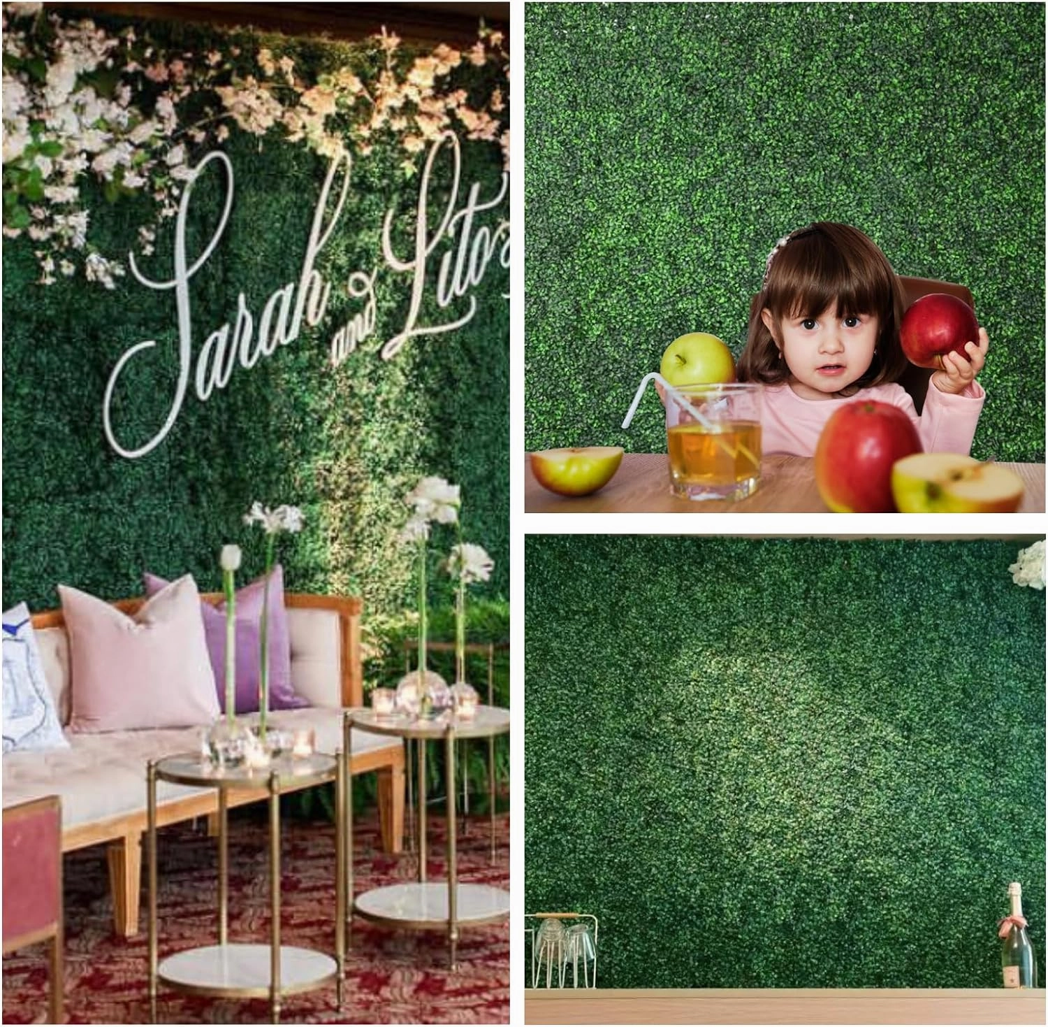 HWT 12 Pcs 20"X20"Grass Wall Backdrop, UV-Protected Greenery Wall Backdrop, Grass Wall Panels, Boxwood Hedge Wall Green Wall Decor Boxwood Panels Indoor & Outdoor Decor