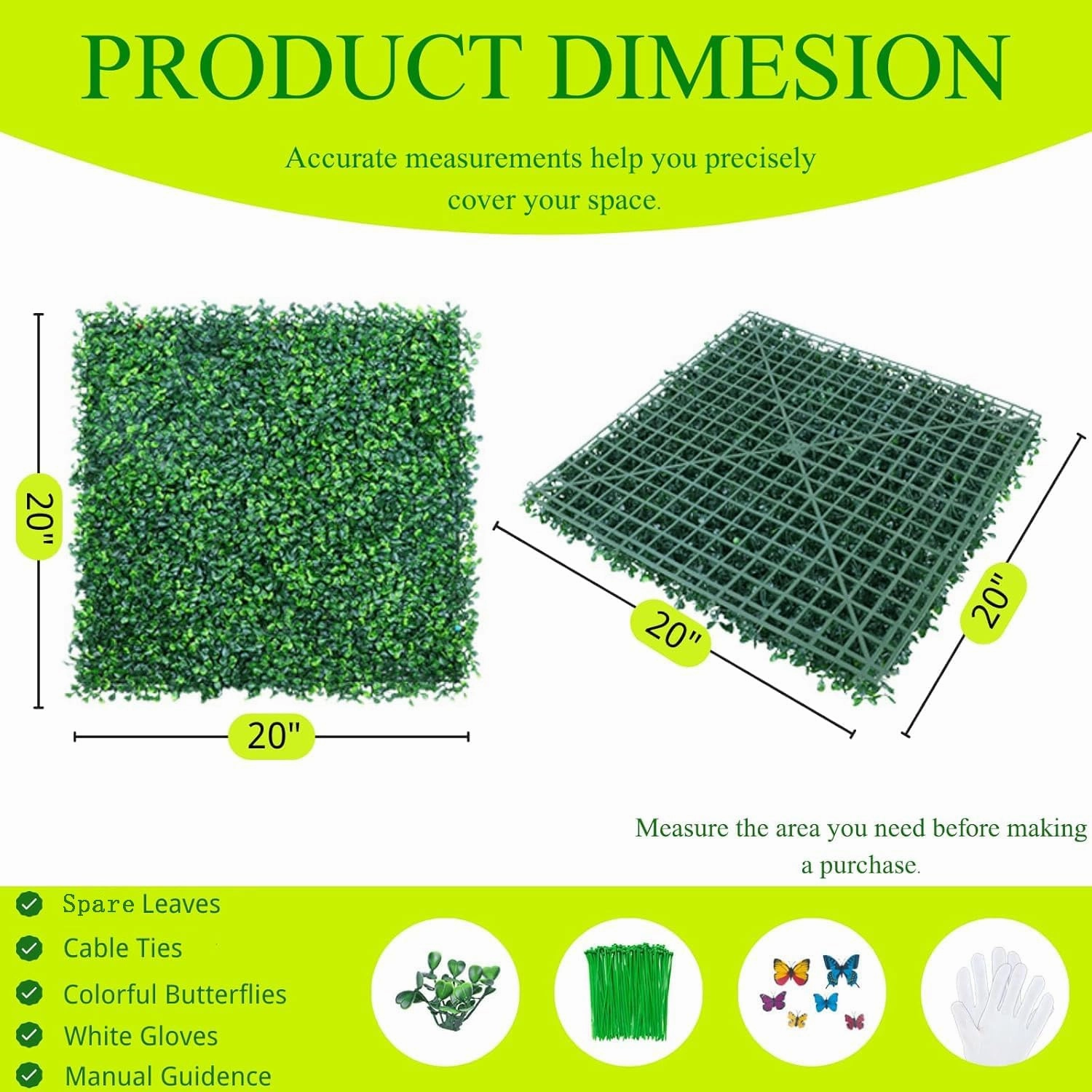 HWT 12 Pcs 20"X20"Grass Wall Backdrop, UV-Protected Greenery Wall Backdrop, Grass Wall Panels, Boxwood Hedge Wall Green Wall Decor Boxwood Panels Indoor & Outdoor Decor