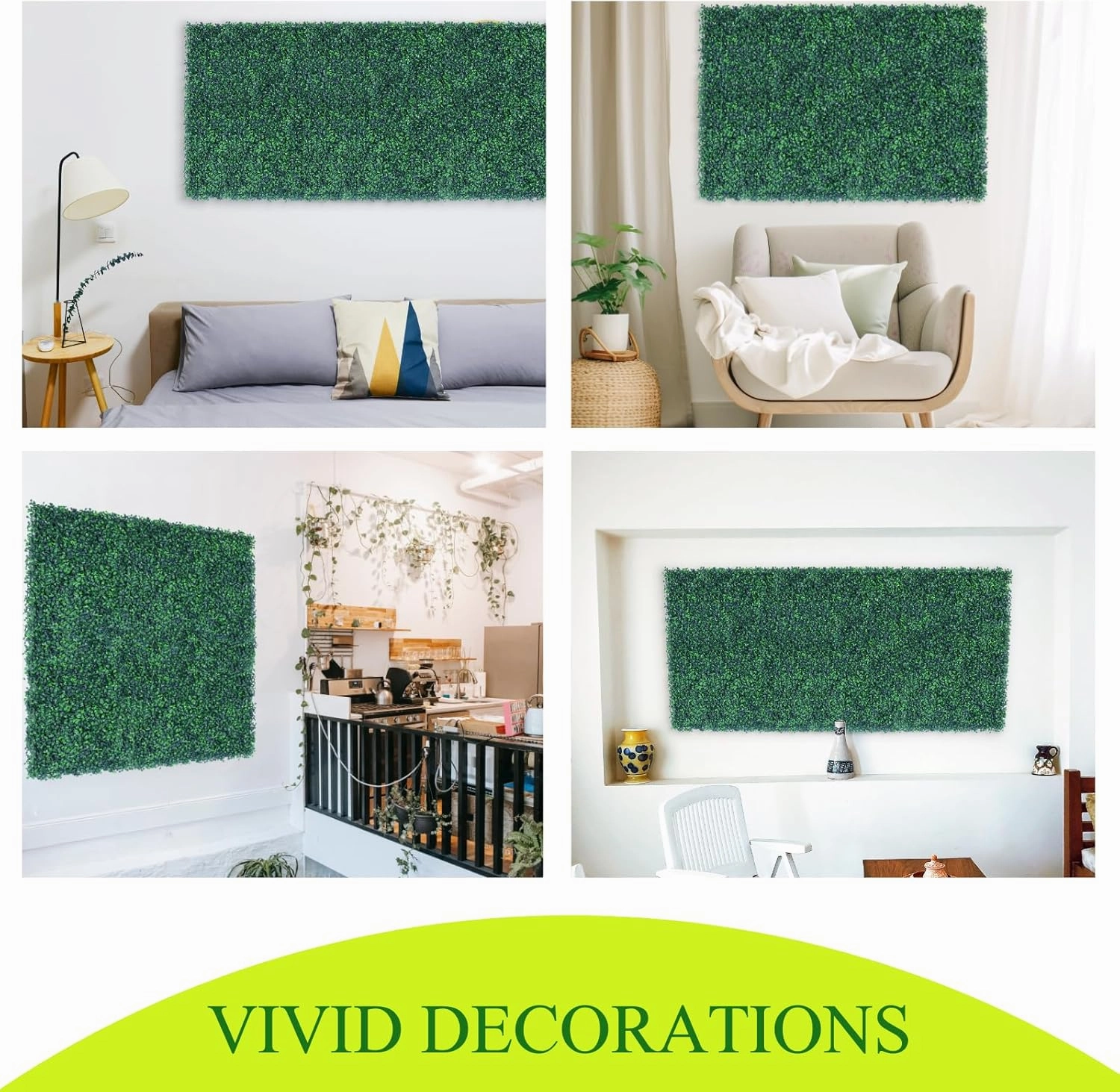 HWT 12 Pcs 20"X20"Grass Wall Backdrop, UV-Protected Greenery Wall Backdrop, Grass Wall Panels, Boxwood Hedge Wall Green Wall Decor Boxwood Panels Indoor & Outdoor Decor