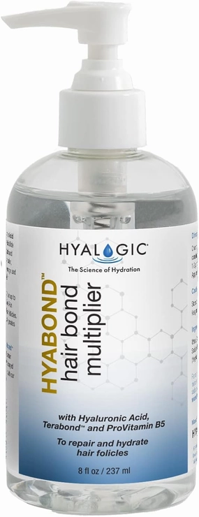 Hyalogic Hair Bonding Treatment Hyabond w/Hyaluronic Acid (HA), TeraBond & Pro-Vitamin B5 8oz - Spa Quality Repair of Split Ends, Color, Bleaching, Heat and Chemical Damaged Hair