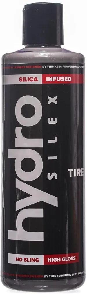 HydroSilex Car Tire Shine Gel and Conditioner. SIO2 & Black Dye Infused, No Sling Formula. Enhances Tires Color & Finish, Leaves Your Tires Looking Clean for Weeks. (16oz)
