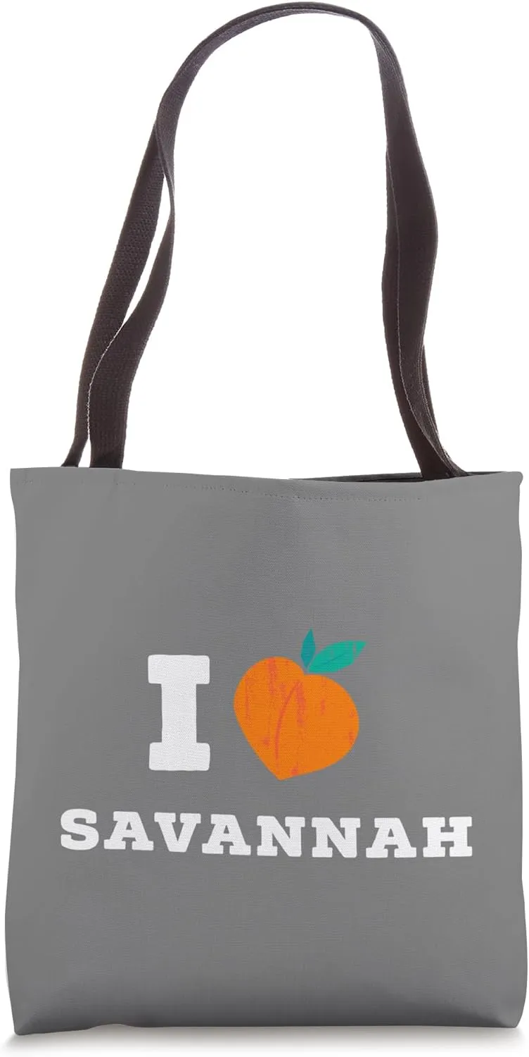 I love Savannah, Georgia / Minimal Savannah, GA Peach Tote Bag