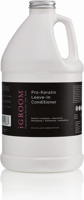 iGroom Pro-Keratin Leave-in Dog Conditioner, Luxury Pet Beauty Care, Keratin Treatment, Excellent Detangling, Made in USA, 64 oz