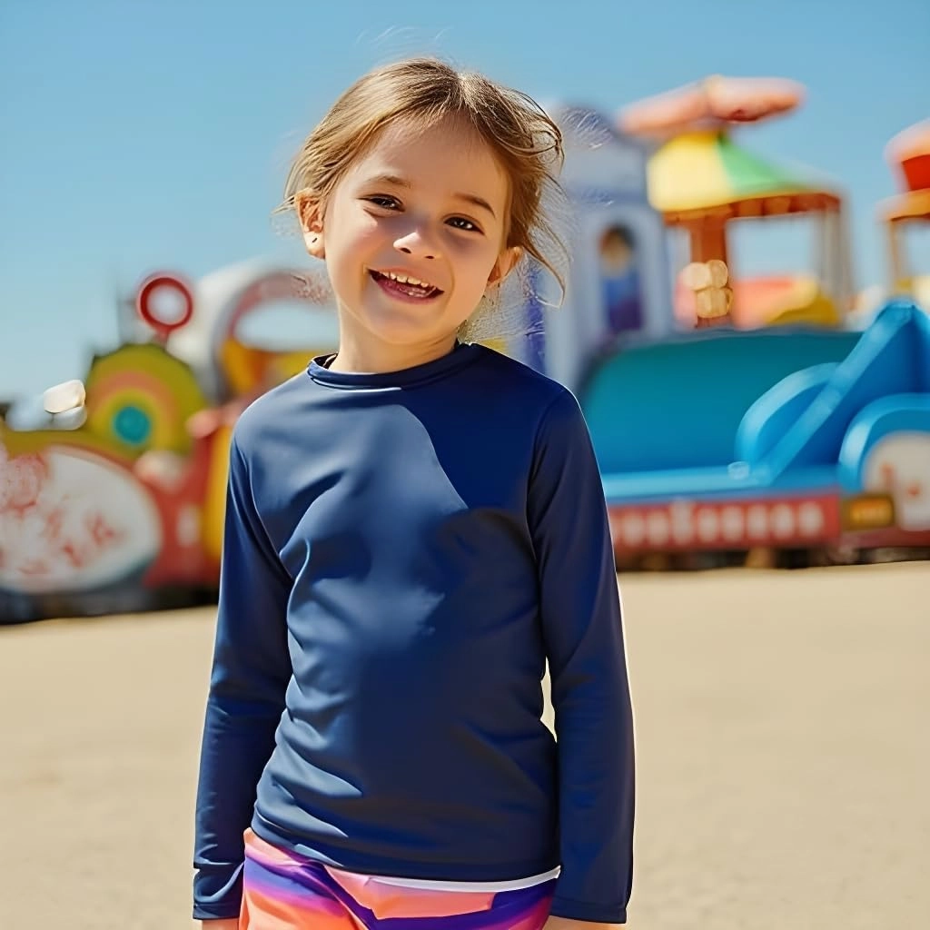 INGEAR Girls Long Sleeve Rash Guard Swim Shirt Outdoor Sports Shirt Lightweight Athletic Tee Protective Quick Dry