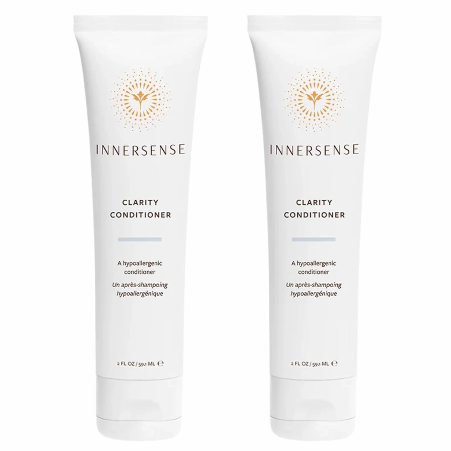 INNERSENSE Organic Beauty - Natural Clarity Hypoallergenic Conditioner | Calming, Lightweight Hydration | Non-Toxic, Cruelty-Free Haircare (2 Pack - 2 fl oz | 59.1 mL each)