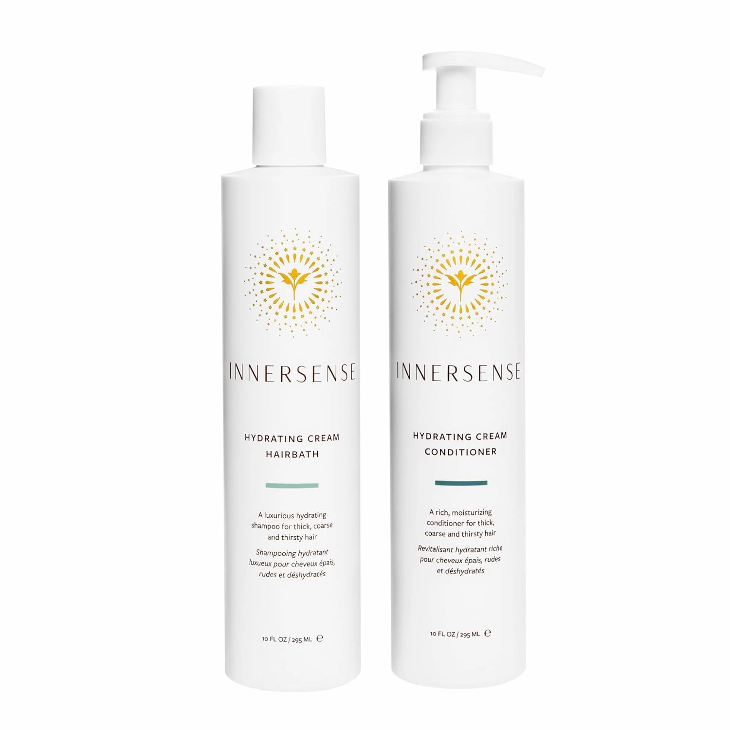 INNERSENSE Organic Beauty - Natural Hydrating Hairbath Shampoo   Cream Conditioner Duo | Non-Toxic, Cruelty-Free, Clean Haircare (10 fl oz each)