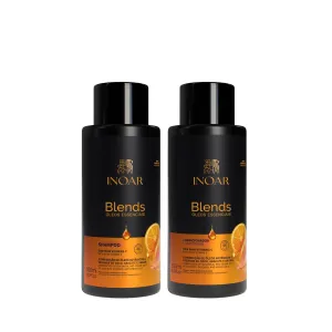 Inoar Blends Shampoo & Conditioner Kit with Vitamin C, Coconut Oil, Avocado & Argan Oil for Deep Hydration, Repair & Shine, 16.9 Fl Oz Each