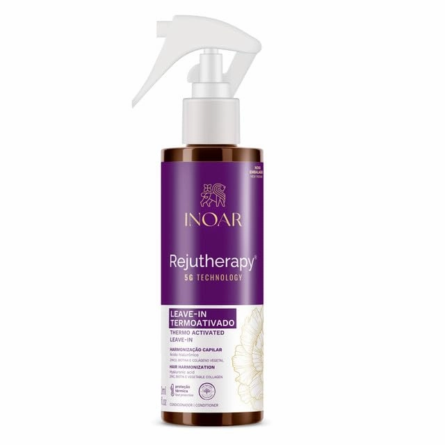 INOAR Rejutherapy Leave-In Conditioner with Hyaluronic Acid, Zinc, Biotin & Plant-Based Collagen for Hair Regeneration & Protection, 6.7 fl.oz