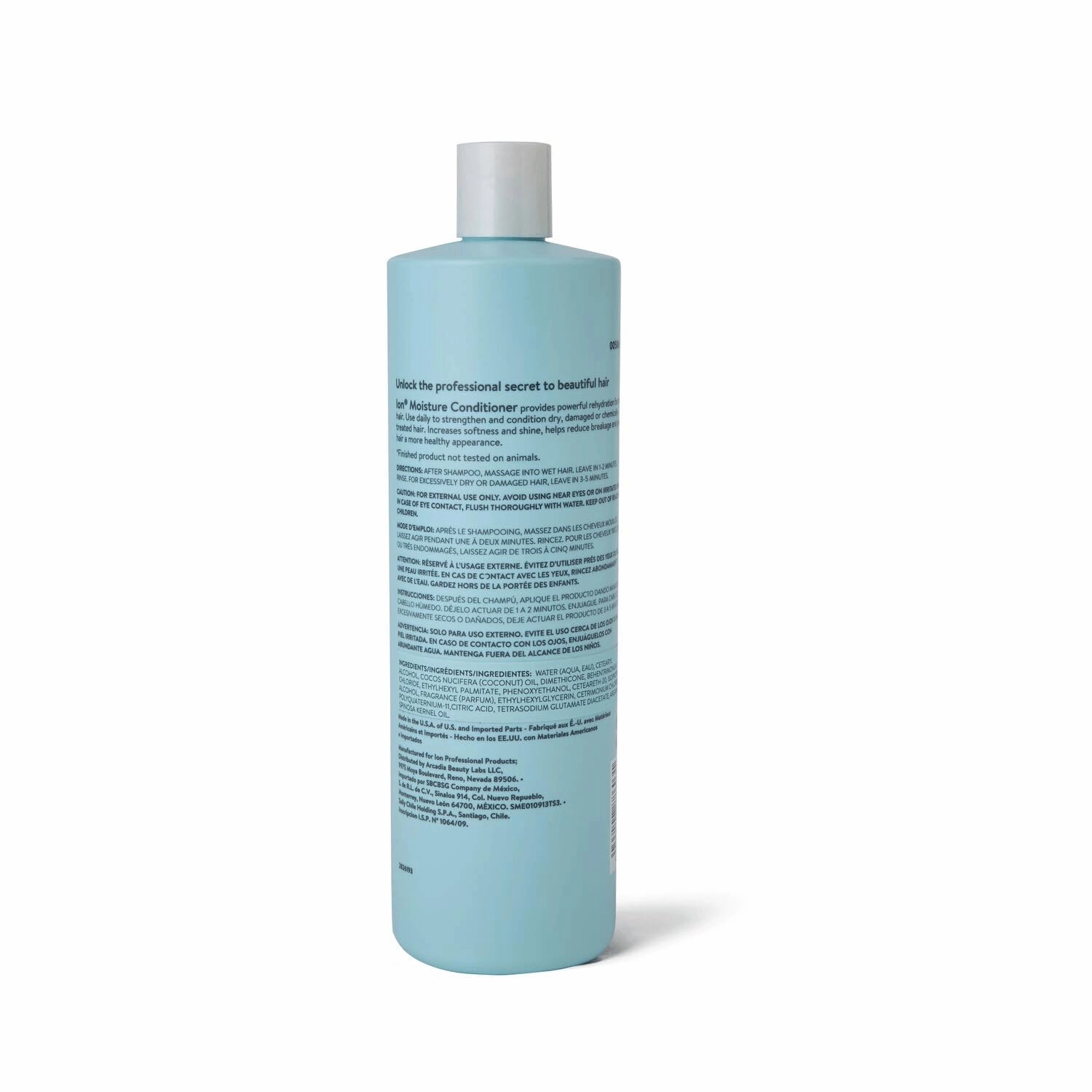 ion Moisture Conditioner, Hydrates Hair and Restores Healthy Appearance, Sulfate Free, Paraben Free, Liter Size