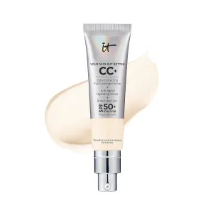 IT Cosmetics CC  Cream - Full-Coverage Foundation With SPF 50, Color Corrector & Anti-Aging Serum, Formulated With Niacinamide & Hyaluronic Acid, Natural Finish, For All Skin Types, 1.08 fl oz