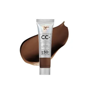 IT Cosmetics CC  Cream Travel - Full-Coverage Foundation With SPF 50, Color Corrector & Anti-Aging Serum, Formulated With Niacinamide & Hyaluronic Acid, Natural Finish, For All Skin Types, 0.4 fl oz
