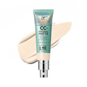 IT Cosmetics Your Skin But Better CC  Cream Travel Size - Color Correcting Cream, Full-Coverage Foundation, Hydrating Serum & SPF 50  Sunscreen - Natural Finish - 0.4 fl oz