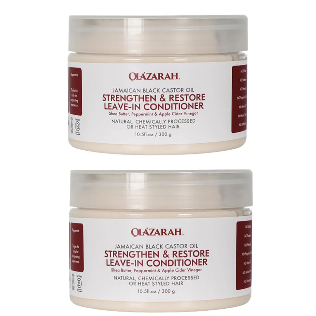 Jamaican Black Castor Oil Leave-in Hair Conditioner for Strengthening & Restoration, (Lot of 2)