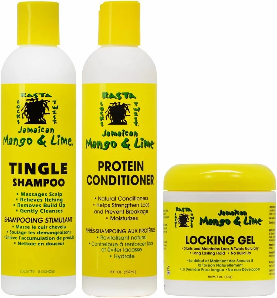 Jamaican Mango & Lime Tingle Shampoo   Protein Conditioner 8 oz   Locking Gel 6 oz Set (12444)