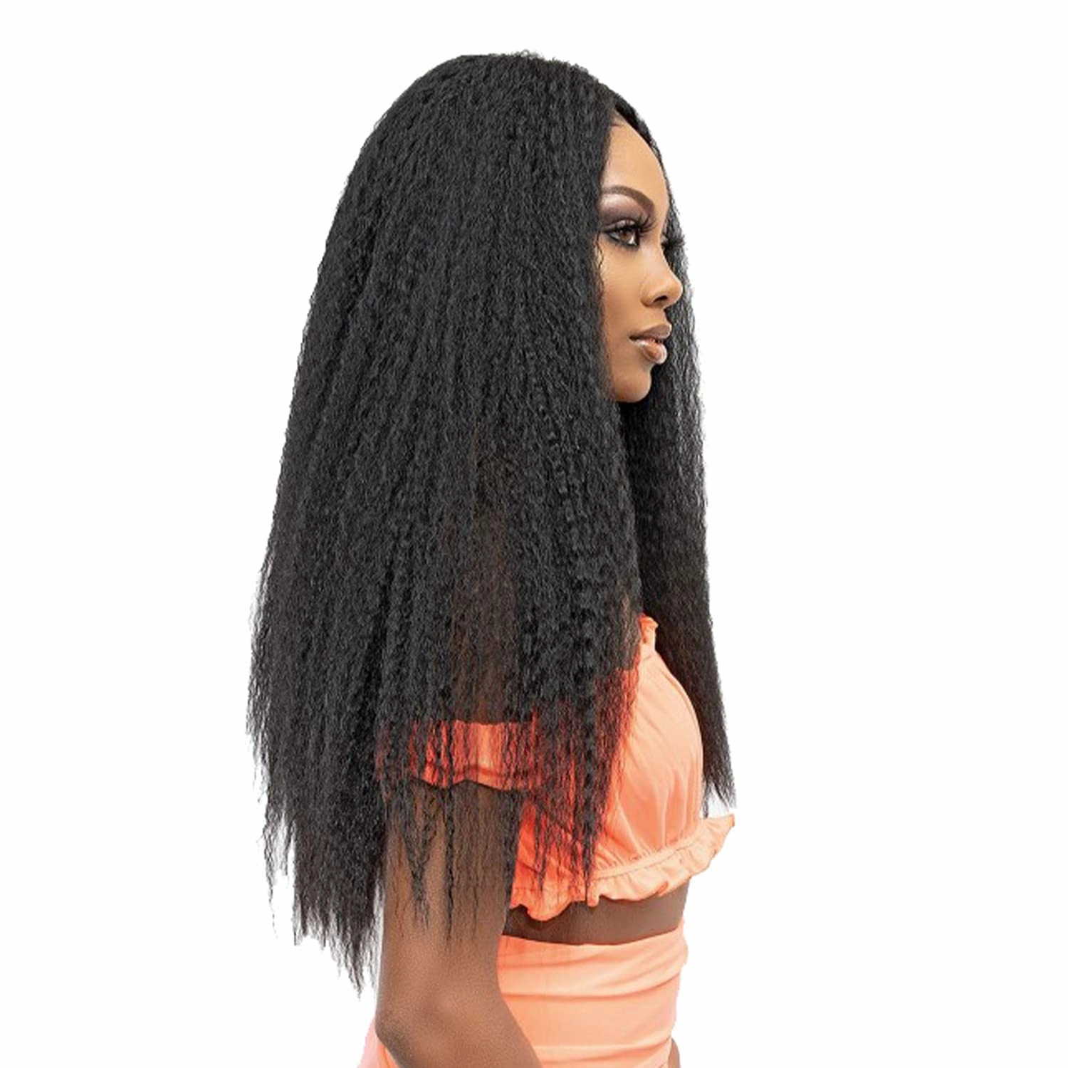 Janet Collection HD Swiss Lace Front Wig Melt Hand-Tied 13X6 Kinky Wig 28" (M.BLYG/30)