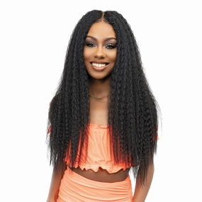 Janet Collection HD Swiss Lace Front Wig Melt Hand-Tied 13X6 Kinky Wig 28" (M.BLYG/30)