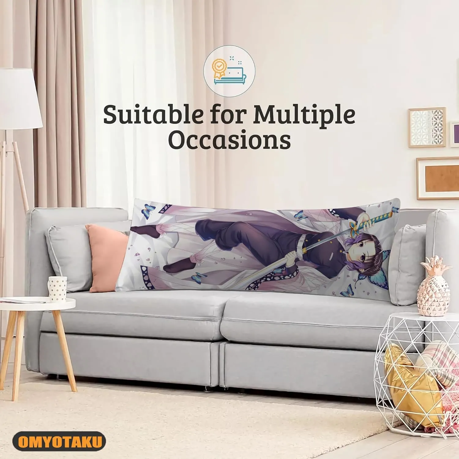 Japanese Anime Girl Hugging Body Pillow Case 19"x59" Female Throw Pillow Cover Comic Dakimakura Case for Otaku Hugging Gift (Color_f)