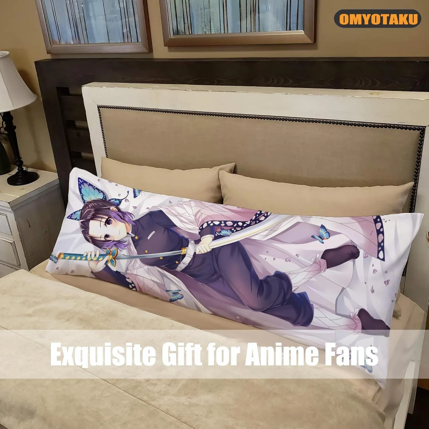 Japanese Anime Girl Hugging Body Pillow Case 19"x59" Female Throw Pillow Cover Comic Dakimakura Case for Otaku Hugging Gift (Color_f)