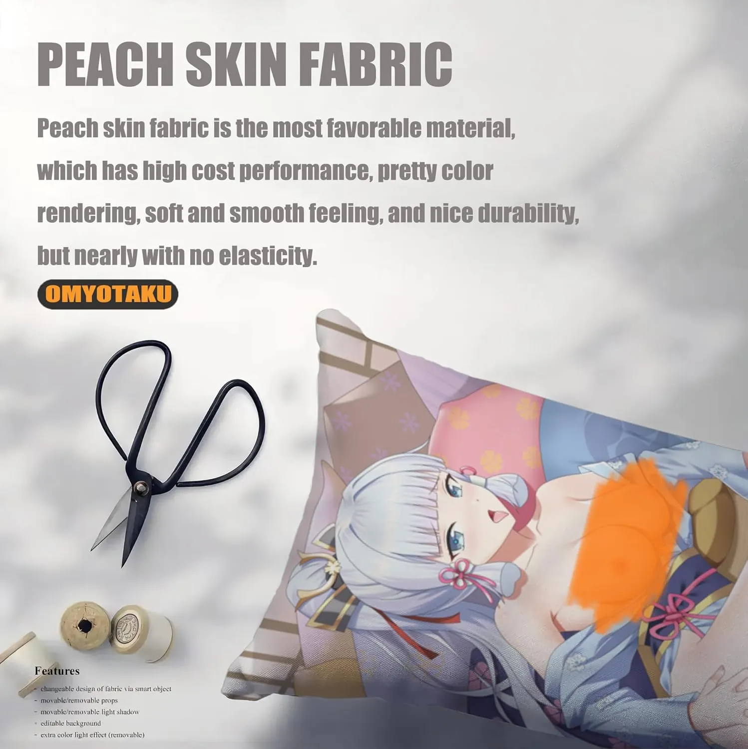 Japanese Anime Girls Cosplay 19x59 in Dakimakura Pillowcase Double-Sided Print Peach Skin Hugging Body Pillow Case Otaku Throw Pillow Cover