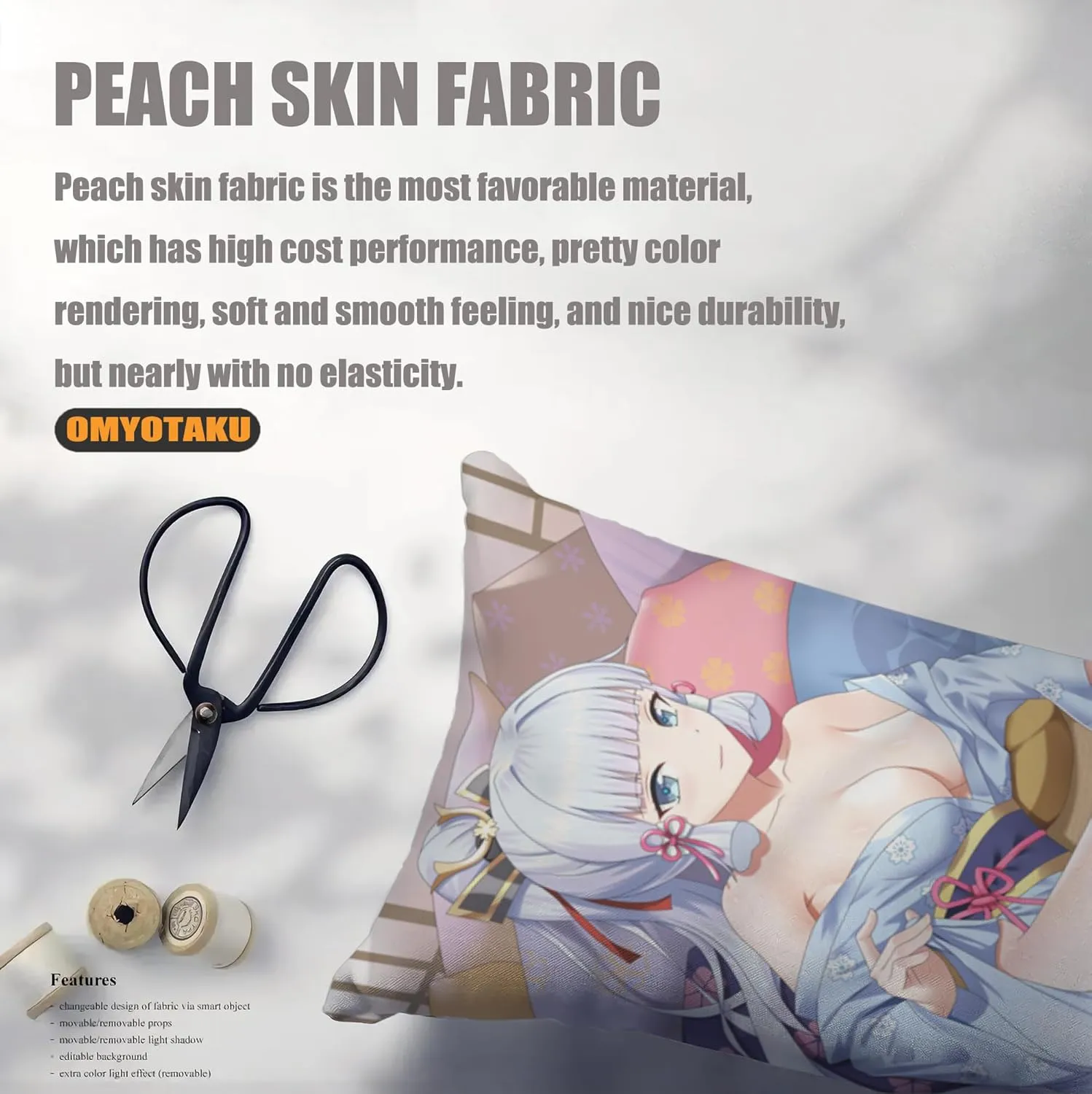 Japanese Anime Girls Cosplay 19x59 in Dakimakura Pillowcase Double-Sided Print Peach Skin Hugging Body Pillow Case Otaku Throw Pillow Cover