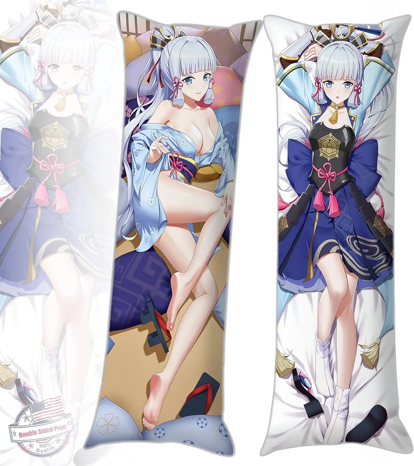 Japanese Anime Girls Cosplay 19x59 in Dakimakura Pillowcase Double-Sided Print Peach Skin Hugging Body Pillow Case Otaku Throw Pillow Cover