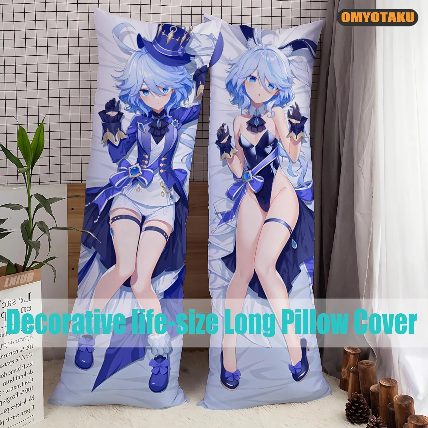 Japanese Anime Girl Hugging Body Pillow Case Cosplay 19x59 inches Dakimakura Pillowcase Double-Sided Print Peach Skin Otaku Throw Pillow Cover
