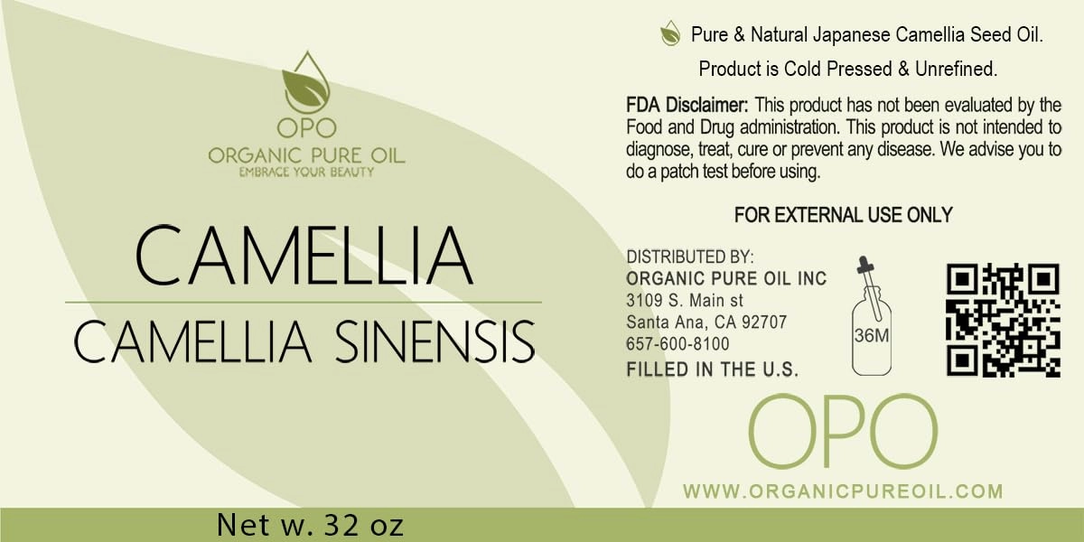 Japanese Camellia Seed Oil - Pure, Cold Pressed, Unrefined, Extra Virgin 32 OZ Skin, Perfect for Body, Hair, Face, Nails by Organic Pure Oil-Packaging Vary