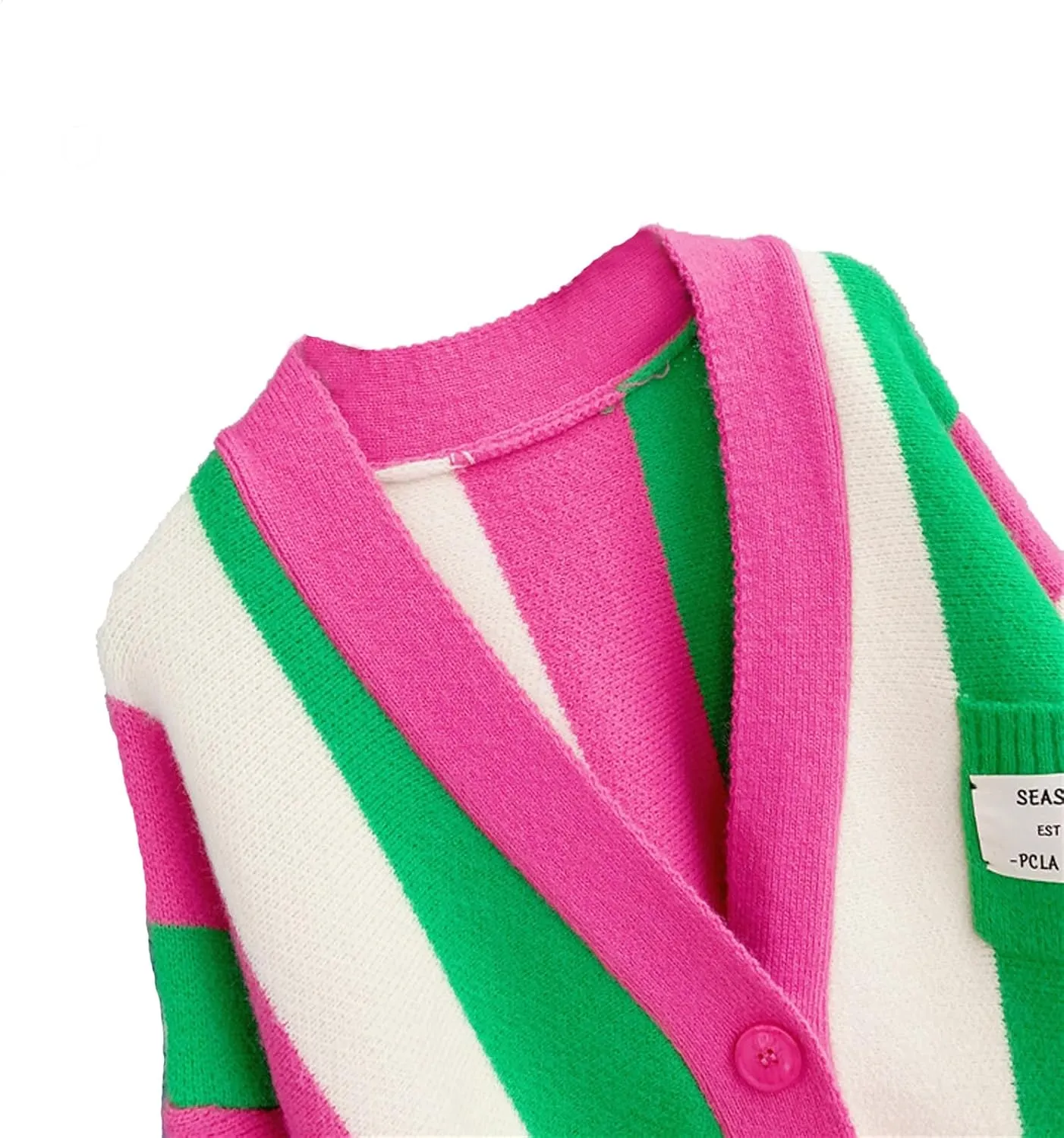 JASCLS Women's Long Sleeve Color Block Chunky Cable Knitted Oversized Sweater Cardigans for Women