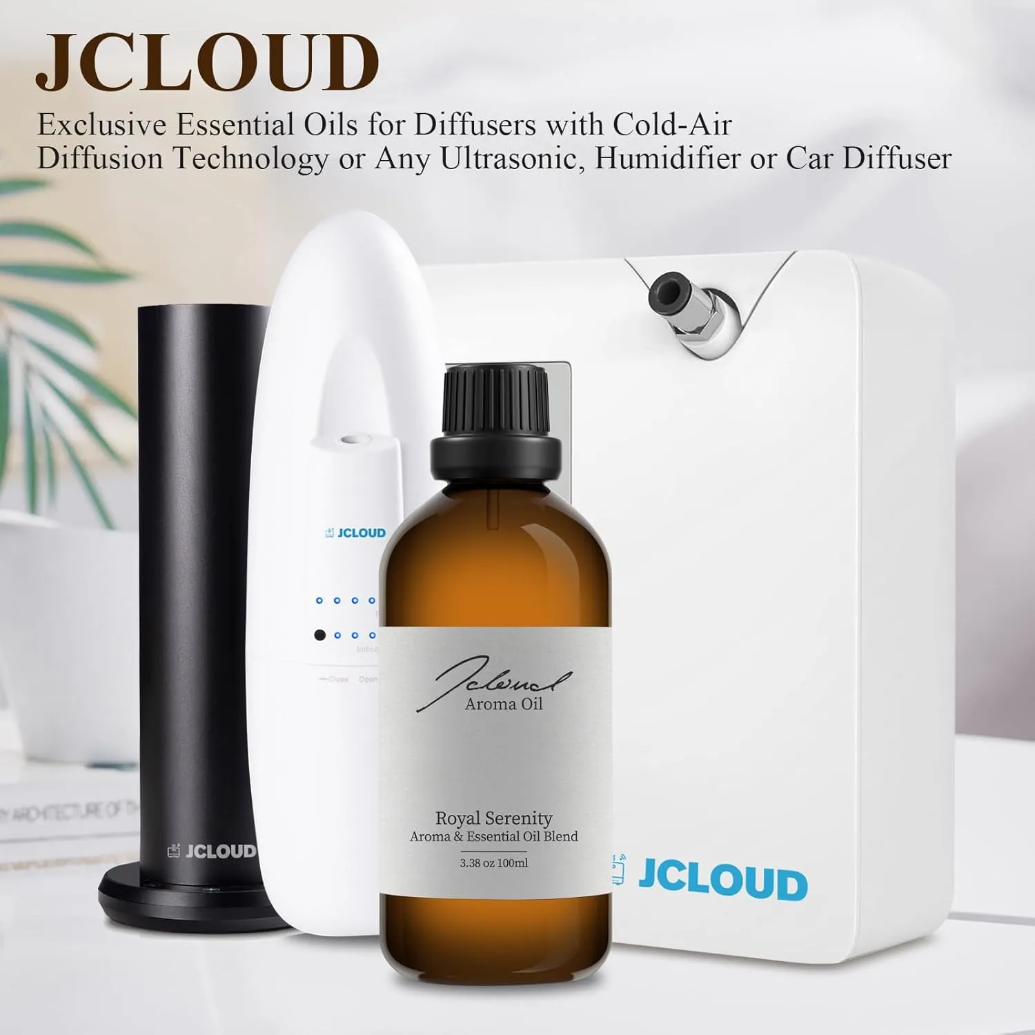 JCLOUD Royal Serenity Essential Oil Inspired by Ritz-Carlton Hotel | Hotel Scent - Pure Aromatherapy Diffuser Oil with Lemon, Jasmine and Amber, Home Luxury & Hotel Scents for Diffuser - 100mL