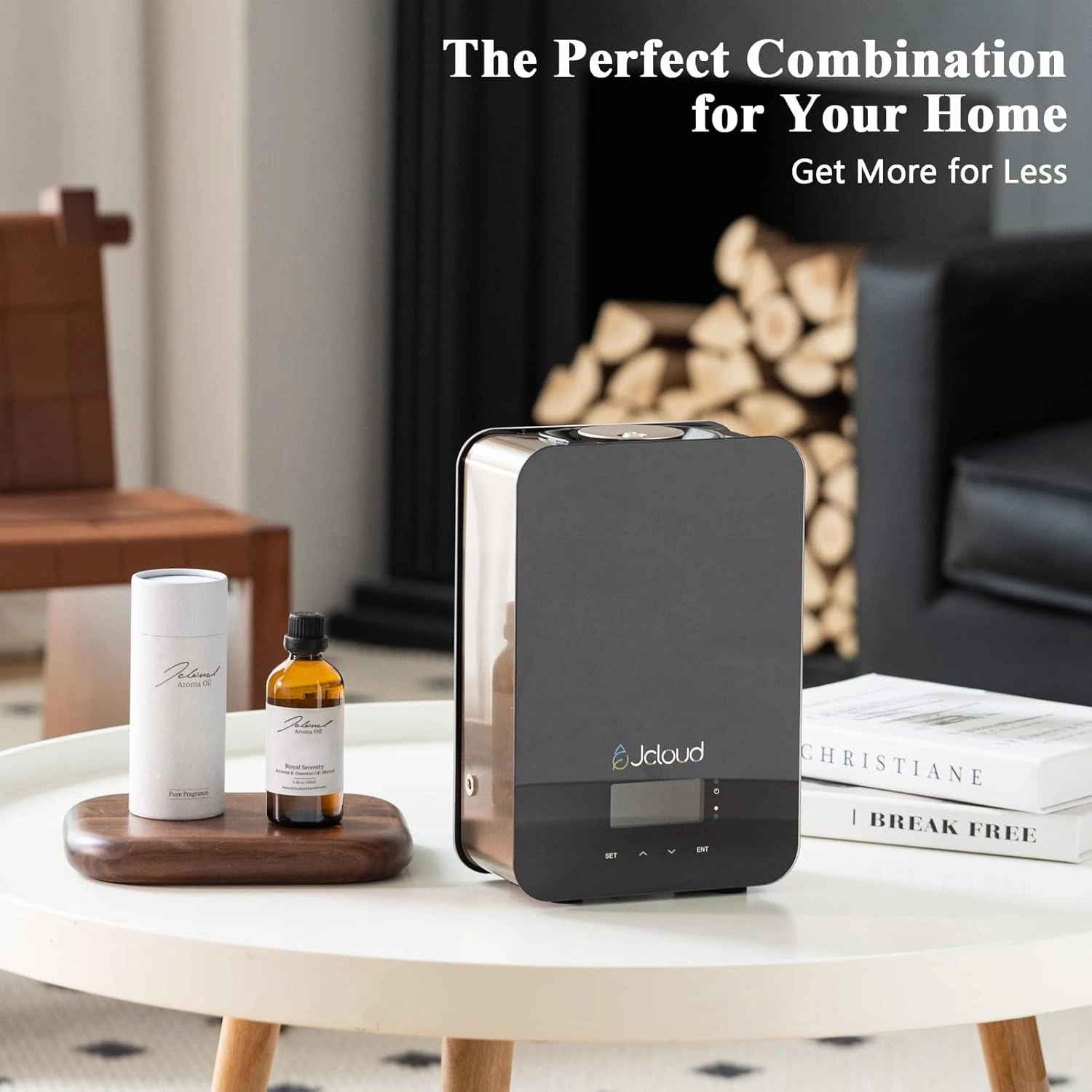 JCLOUD Smart Scent Air Machine for Home with Royal Serenity Inspired by Ritz-Carlton Hotel Essential Oils 100ML, HVAC Scent Diffuser Cover Up to 2000 Sq. Ft with Cold Air Technology for Large Room