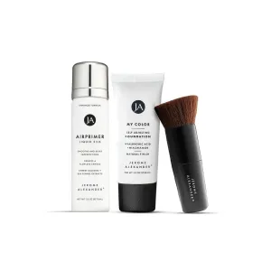 Jerome Alexander My Color 3PC Self Adjusting Full Coverage Foundation Makeup (Medium) with Kabuki Brush and Air Primer