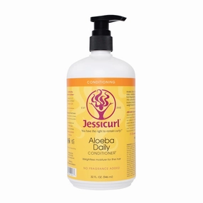 Jessicurl Aloeba Daily Conditioner for Curly Hair, No Fragrance Added, 32 Fl Oz Leave In Conditioner and Detangler for Fine Hair