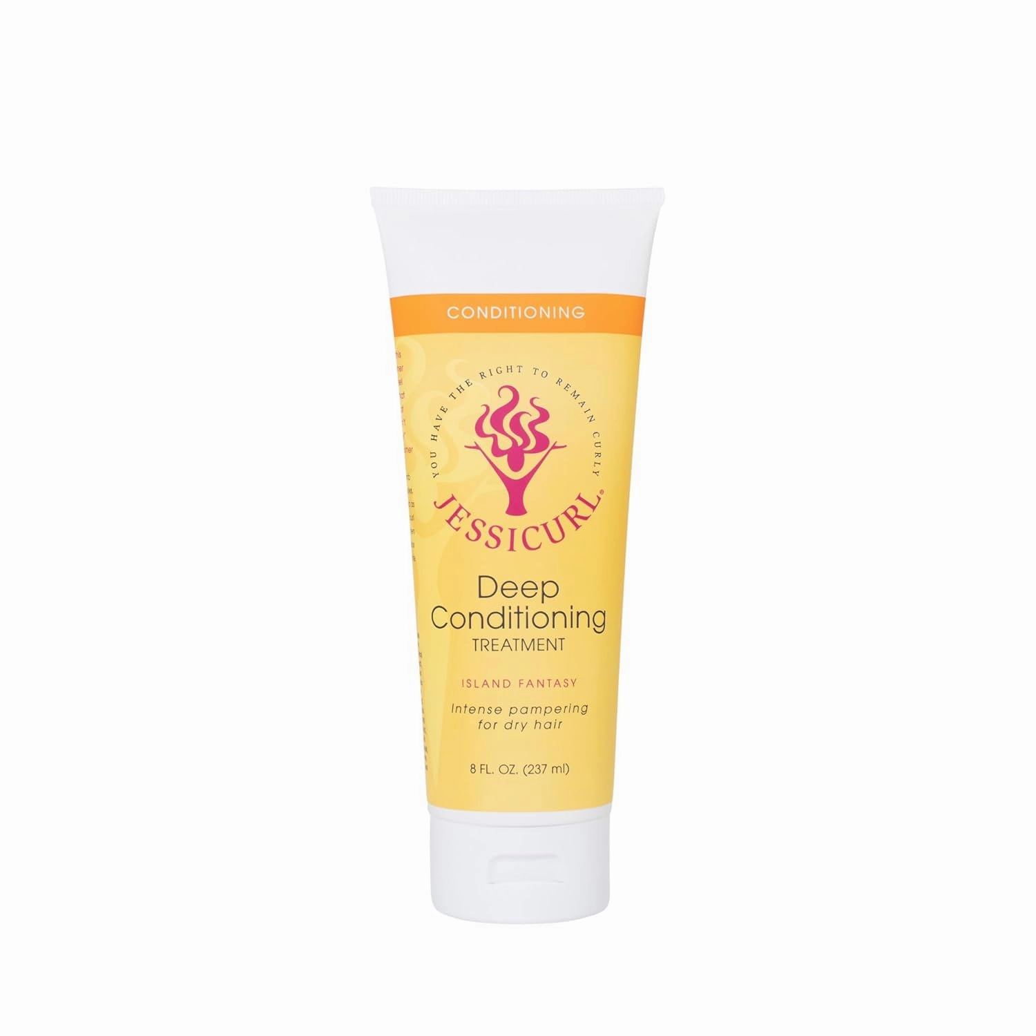 Jessicurl, Deep Conditioning Treatment, Island Fantasy, 8 Fl oz. Deep Conditioner for Dry Damaged Hair, great Anti Frizz Hair Mask and Leave in Conditioner for Curly Hair