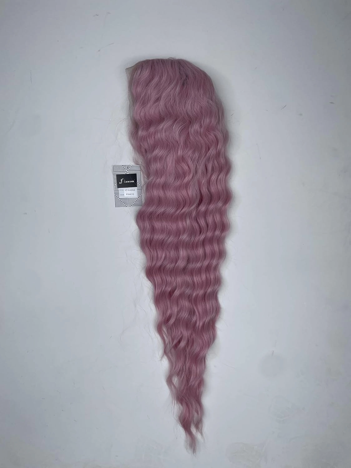 Joedir 30" Long Wavy Lace Front with 1.5"x4.5" Deep Part Lace Wig Heat Resistant Synthetic Wigs For Women 130% Density(Pink Color)