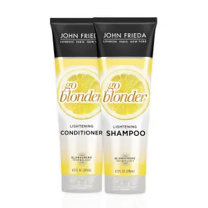John Frieda Sheer Blonde Go Blonder Shampoo and Conditioner Set, 8.3 Ounce Gradual Lightening, In Shower Lightening Treatment, For Natural or Color-Treated Hair, with Citrus and Chamomile
