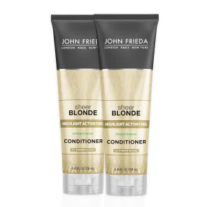 John Frieda Sheer Blonde Highlight Activating Conditioner for Vibrant Color, Natural and Color-Treated Blondes, with Nutritious Honey and Oatmeal, 8.45 Ounces (Pack of 2)
