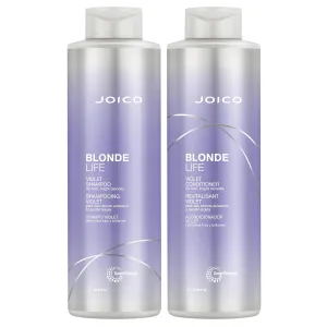Joico Blonde Life Violet Shampoo & Conditioner Set| For Cool & Bright Blonde Hair | Neutralize Brassy Tones | Banish Yellow Tones | Boost Shine | Sulfate Free | Fortified With Monoi & Tamanu Oil