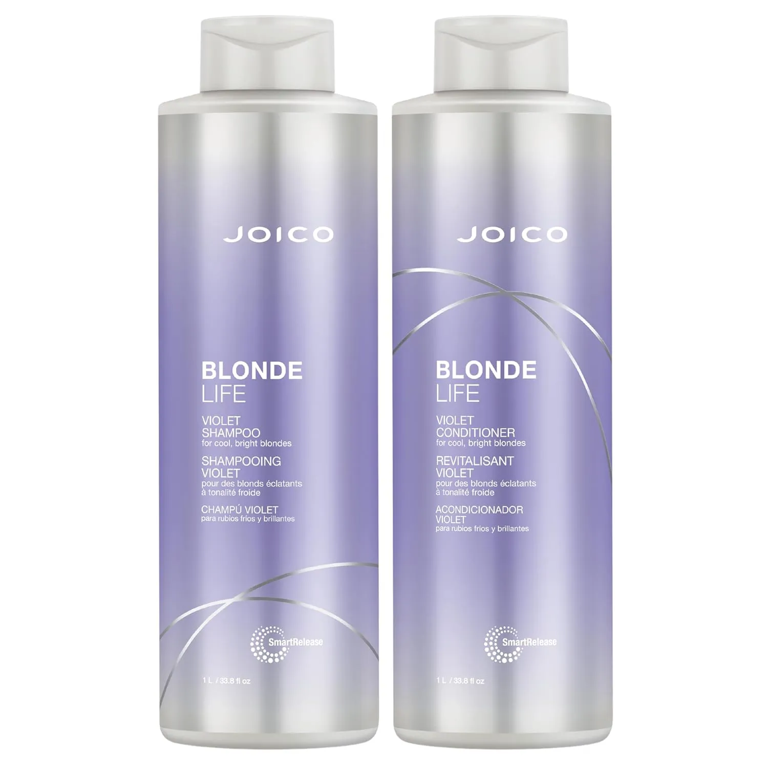 Joico Blonde Life Violet Shampoo & Conditioner Set| For Cool & Bright Blonde Hair | Neutralize Brassy Tones | Banish Yellow Tones | Boost Shine | Sulfate Free | Fortified With Monoi & Tamanu Oil