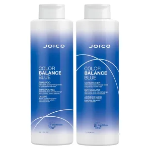 Joico Color Balance Blue Shampoo & Conditioner| For Lightened Brown Hair | Eliminate Brassy Orange Tones | Boost Color Vibrancy | Protect Against UV Radiation | With Rosehip Oil & Green Tea Extract
