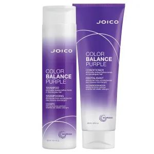 Joico Color Balance Purple Shampoo & Conditioner Set, Eliminate Brassy and Yellow tones, for Cool Blonde or Gray Hair