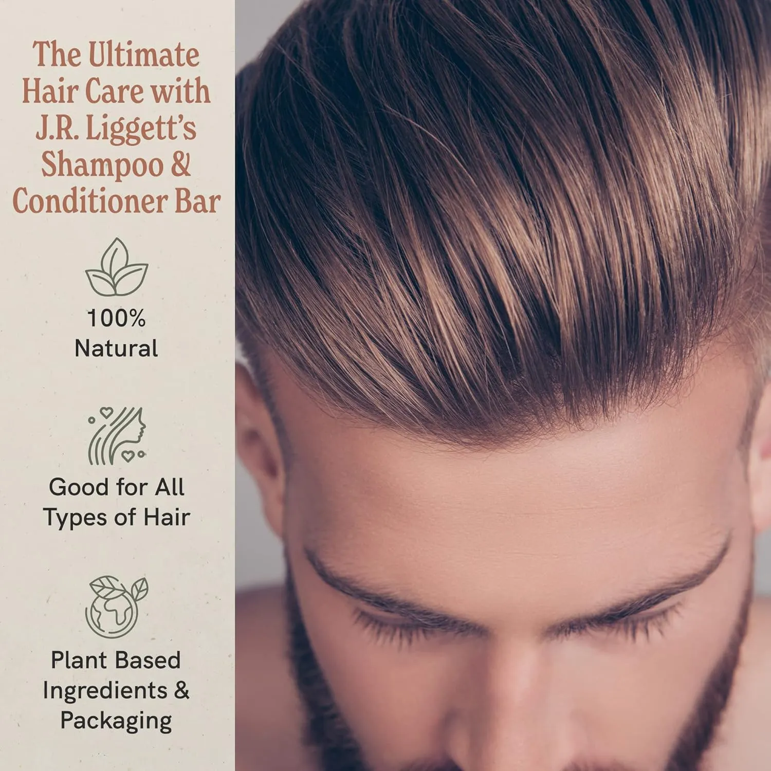 J.R.LIGGET'S Jojoba & Peppermint Formula Conditioner Bar   Two Shampoo Bars, All-Natural for Hair Clean, Soft, Tangle-Free, 8.75 Ounce, Hair Care, 3.5 ounces each