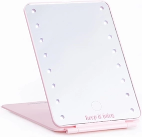 Juicy Couture - Rechargeable LED Travel Mirror, Compact and Portable, Lighted Makeup Mirror (Pink)