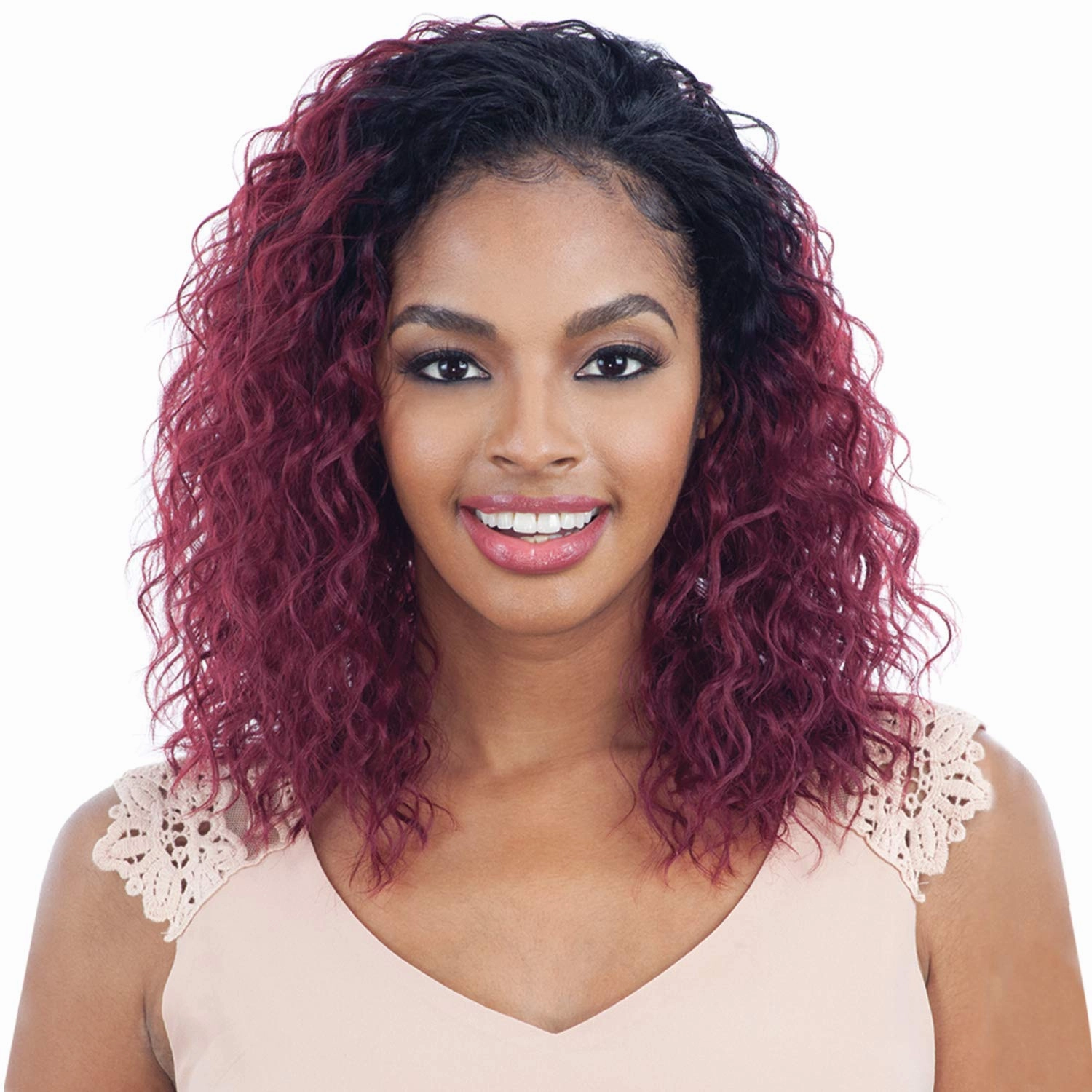JUICY GIRL (1B Off Black) - Freetress Equal Synthetic Drawstring Full Cap Half Wig