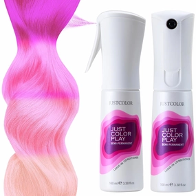 Just Color Hair Dye Spray | Semi-Permanent | 10-Minute Process | Custom Color Options | Ultra Fuchsia | Leave in Conditioner | Ammonia & PPD Free | Lasts 8-12 Washes | Pack of 2