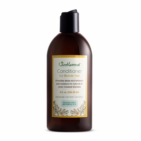 Just Nutritive Conditioner for Blonde Natural & Color-Treated Hair, Brassy Tones Neutralizer, No Purple Dye, Deep Nourishment, Silicone Free, Phthalate Free, Paraben Free, 8 oz. Bottle