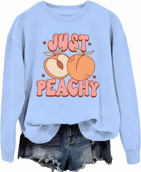Just Peachy Sweatshirt, Just Peachy Shirt, Sweet Fruit Peach Sweatshirt, Sweet Fruit Peach Shirt