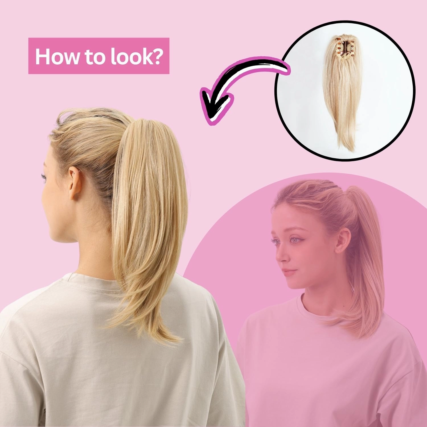 JUVABUN Straight ponytail 15''-Brownish Gray|Claw Clip In Ponytail Hair Extensions | Synthetic clips pony tails hair extensions |Hair Extensions for Women|Straight ponytail extension real human hair