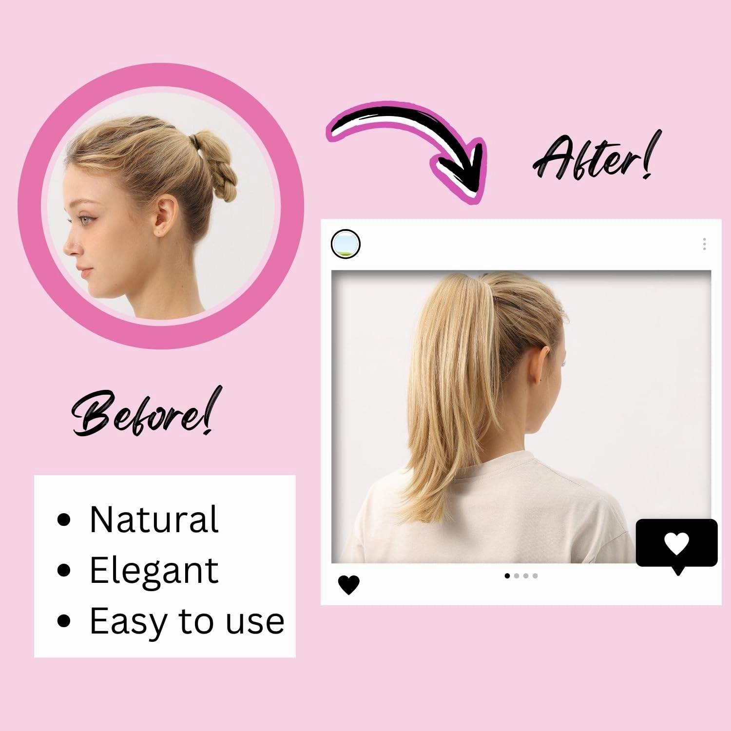 JUVABUN Straight ponytail 15''-Dark Brown|Claw Clip In Ponytail Hair Extensions | Synthetic clips pony tails hair extensions |Hair Extensions for Women|Straight ponytail extension real human hair