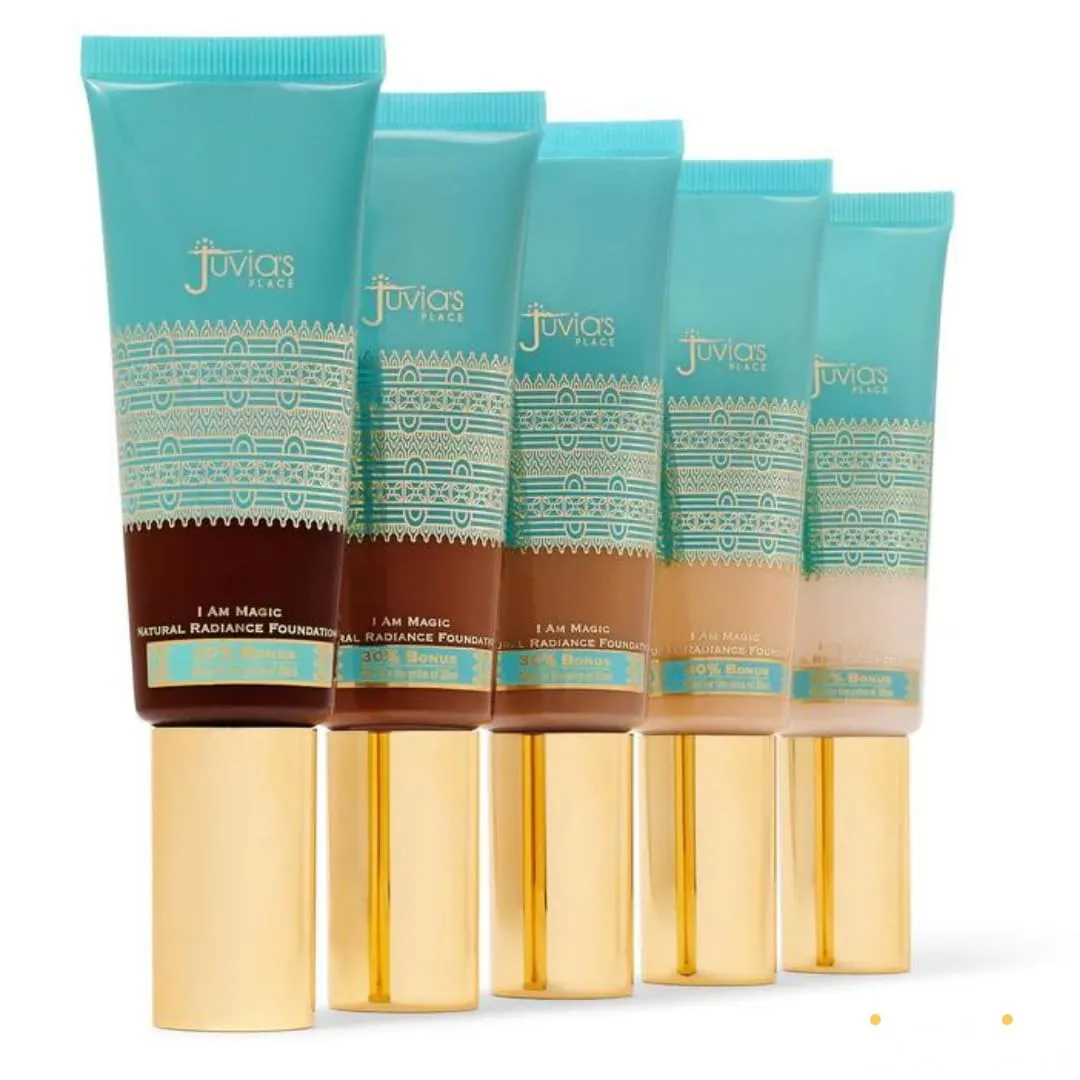 Juvia's Place I Am Magic Natural Radiance Foundation - 205Tanzania - Full Coverage Liquid Foundation Makeup for Dry, Mature, Aging, and Combination Skin - Lightweight Longwear Base with Radiant Finish